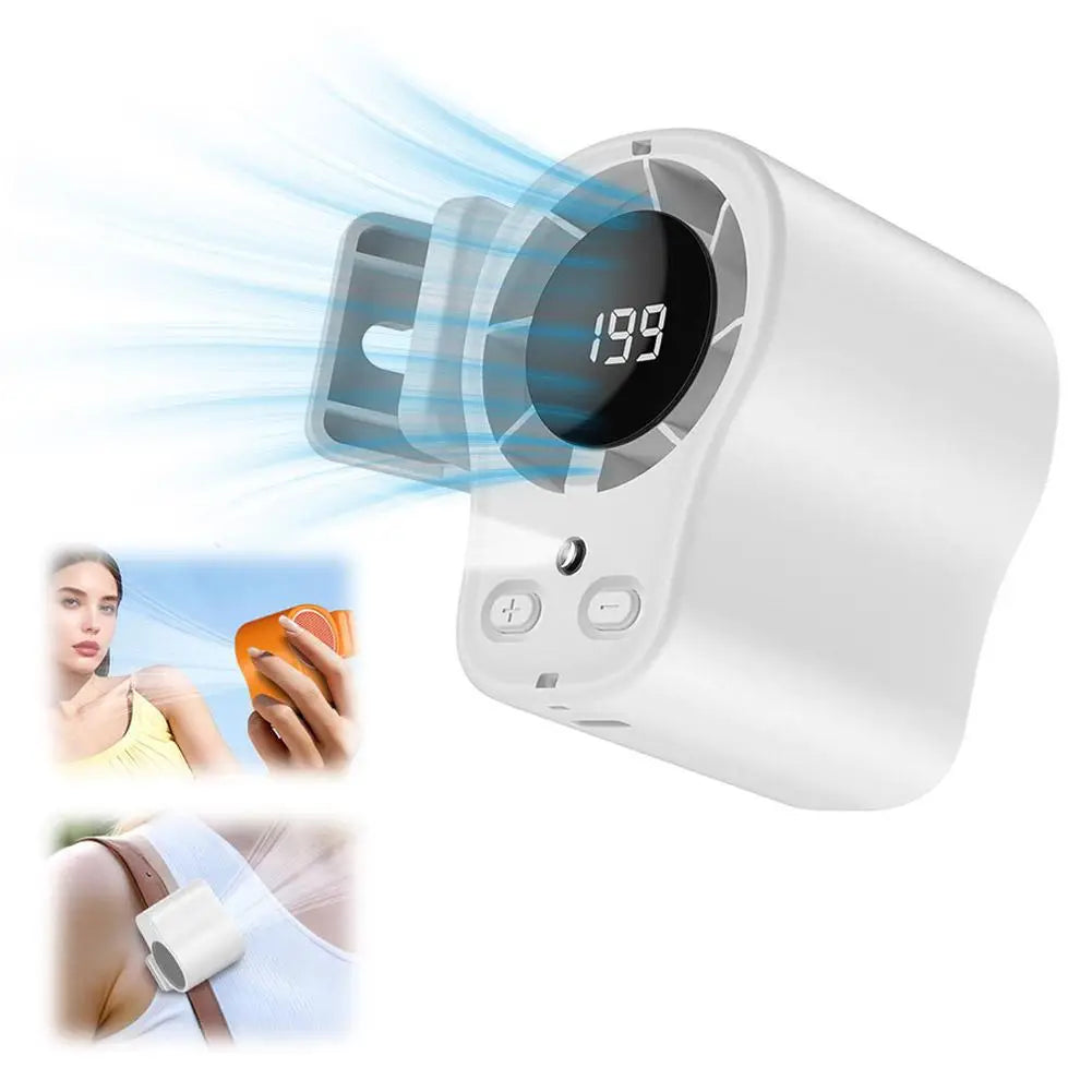 Experience Ultimate Comfort with Our USB Rechargeable Clip-On Car Fan - 360° Rotation, LED Display, and Whisper-Quiet Airflow Perfect for Travel, Camping, and Office Use