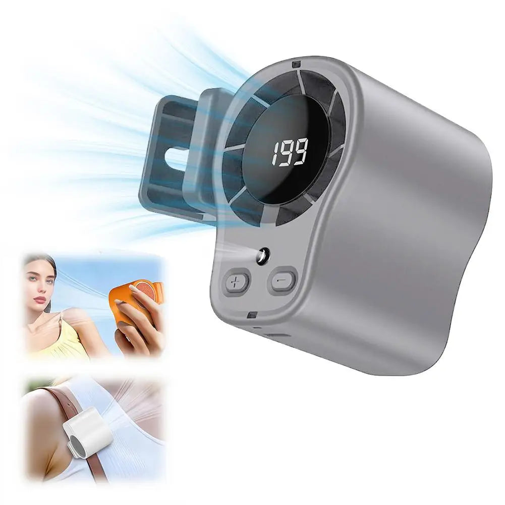 Experience Ultimate Comfort with Our USB Rechargeable Clip-On Car Fan - 360° Rotation, LED Display, and Whisper-Quiet Airflow Perfect for Travel, Camping, and Office Use