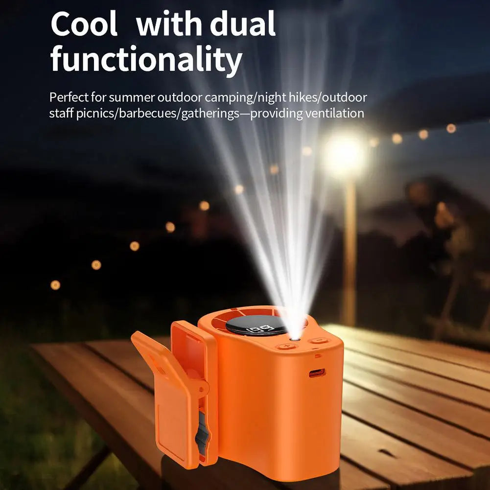 Experience Ultimate Comfort with Our USB Rechargeable Clip-On Car Fan - 360° Rotation, LED Display, and Whisper-Quiet Airflow Perfect for Travel, Camping, and Office Use