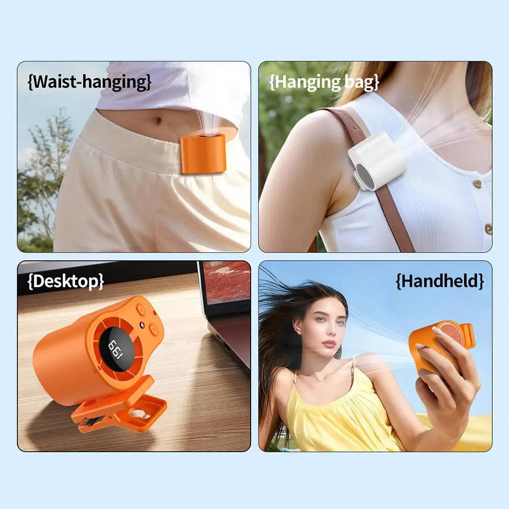 Experience Ultimate Comfort with Our USB Rechargeable Clip-On Car Fan - 360° Rotation, LED Display, and Whisper-Quiet Airflow Perfect for Travel, Camping, and Office Use