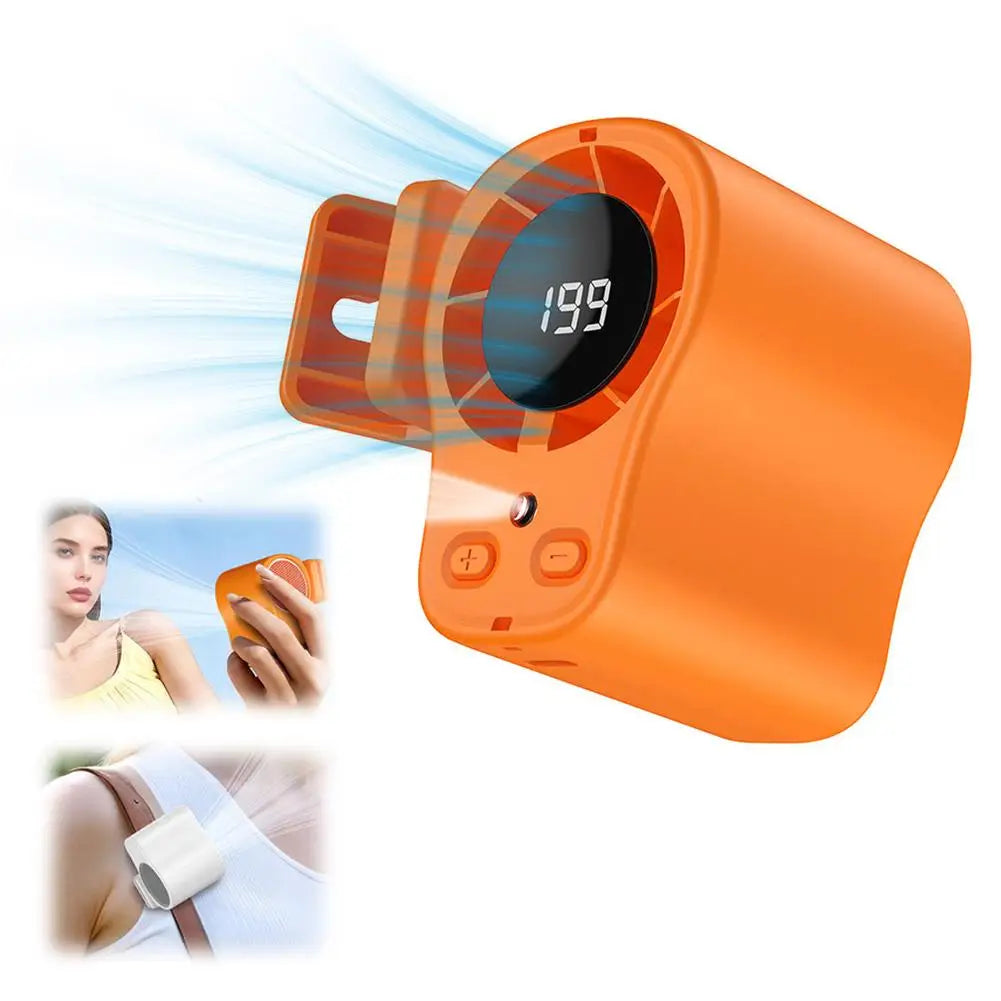 Experience Ultimate Comfort with Our USB Rechargeable Clip-On Car Fan - 360° Rotation, LED Display, and Whisper-Quiet Airflow Perfect for Travel, Camping, and Office Use